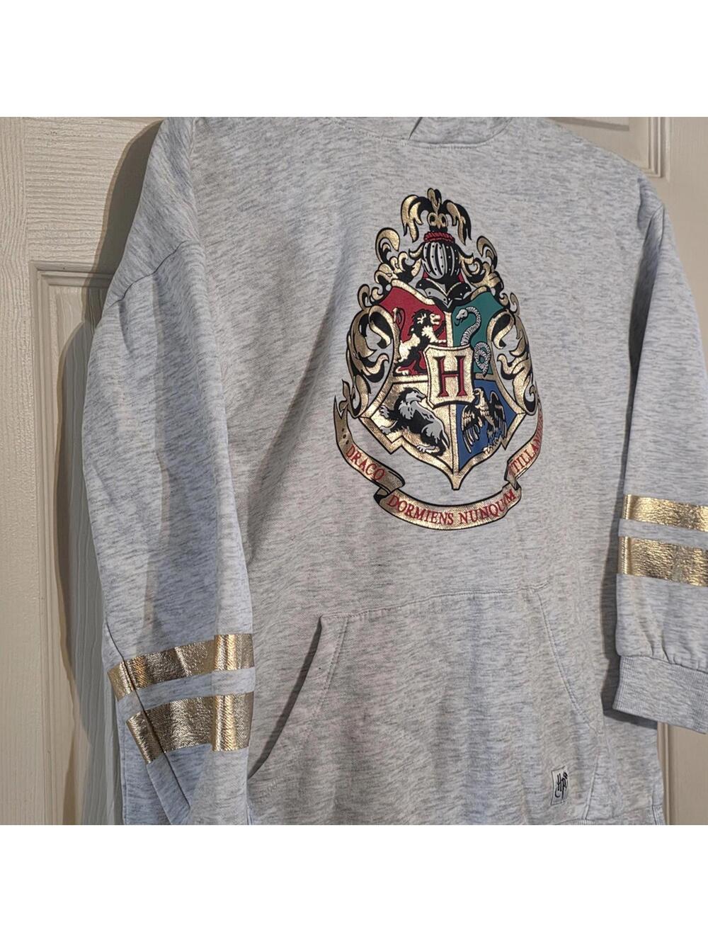 Harry Potter x H&M Grey Crest Pullover Hoodie Size 12